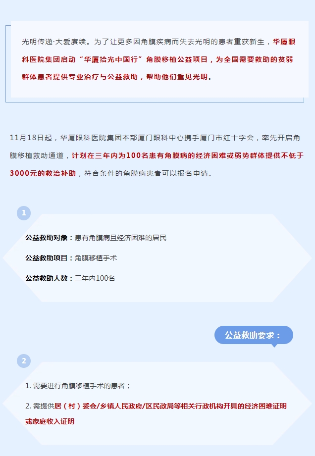 光明传递·大爱赓续 | 开云手机平台-开云（中国）拾光中国行角膜移植公益救助项目厦门站启动